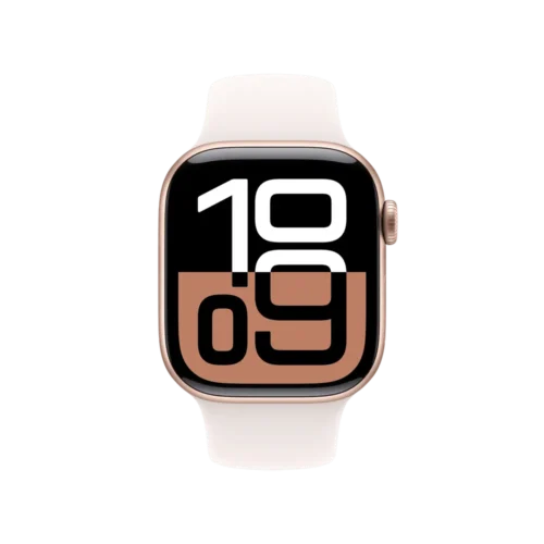Store Display Unit – Apple Watch Series 10 (GPS, 42mm) – Rose Gold Aluminum Case With Light Blush Sport Band (S/M). Fitness Tracking, ECG App, Always-On Retina Display, Water Resistant.